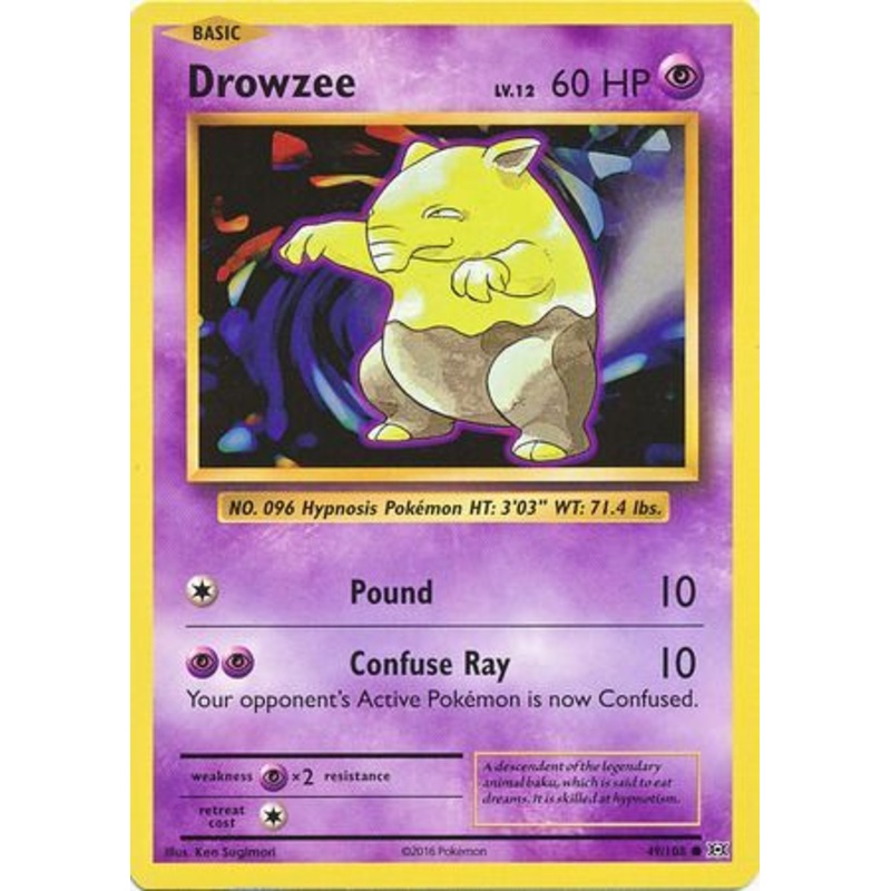Pokemon Card XY Evolutions 49/108 Drowzee Common
