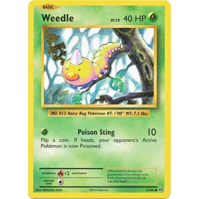 Pokemon Card XY Evolutions 5/108 Weedle Common