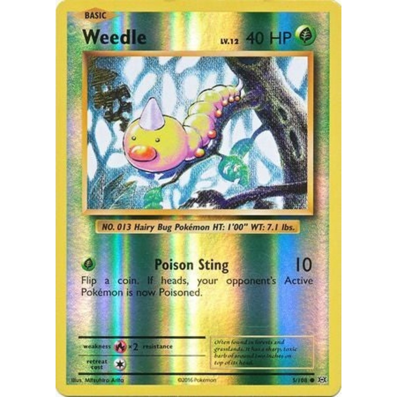 Pokemon Card XY Evolutions 5/108 Weedle Reverse Holo Common