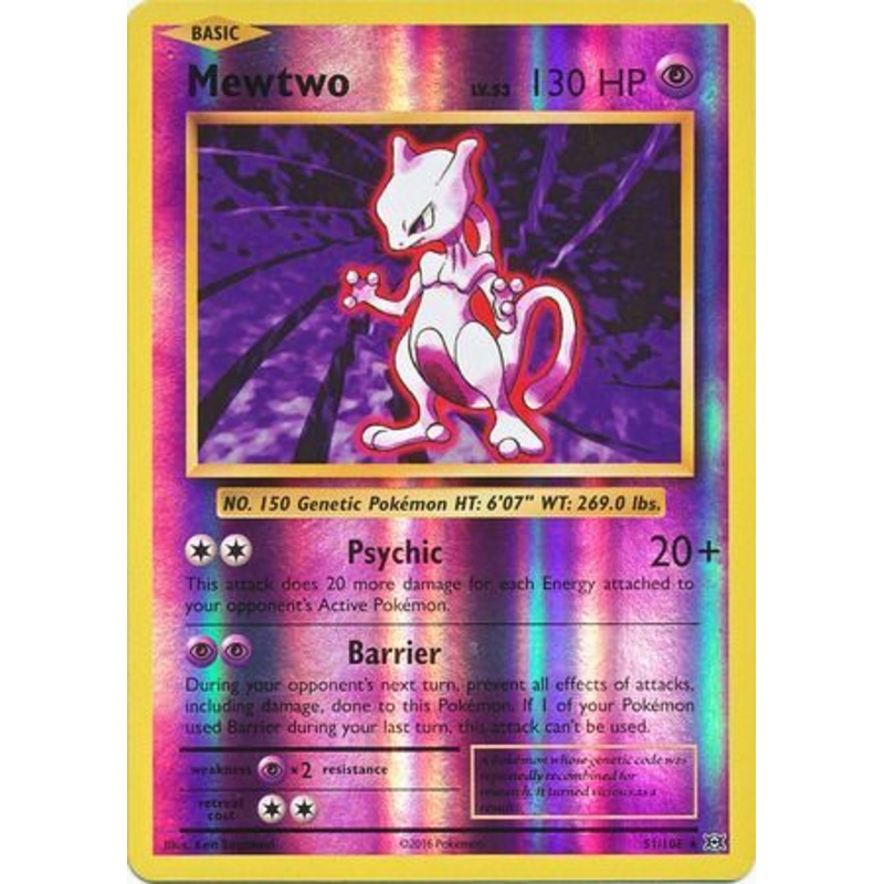 Pokemon Card XY Evolutions – 51/108 Mewtwo Reverse Holo Rare