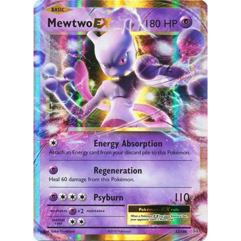 Pokemon Card XY Evolutions 52/108 Mewtwo EX Rare Holo ex