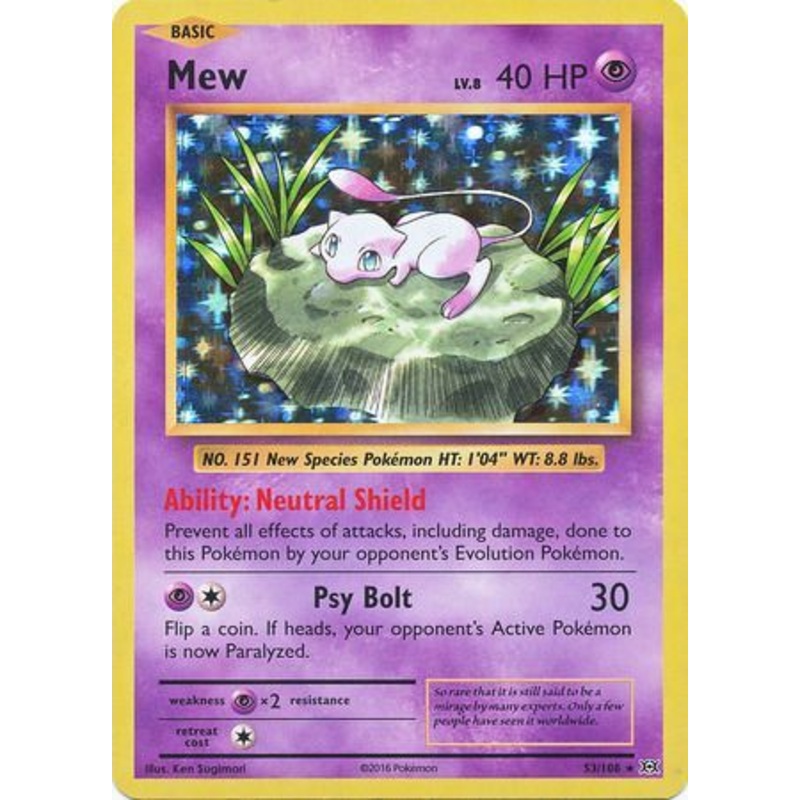 Pokemon Card XY Evolutions 53/108 Mew Rare Holo