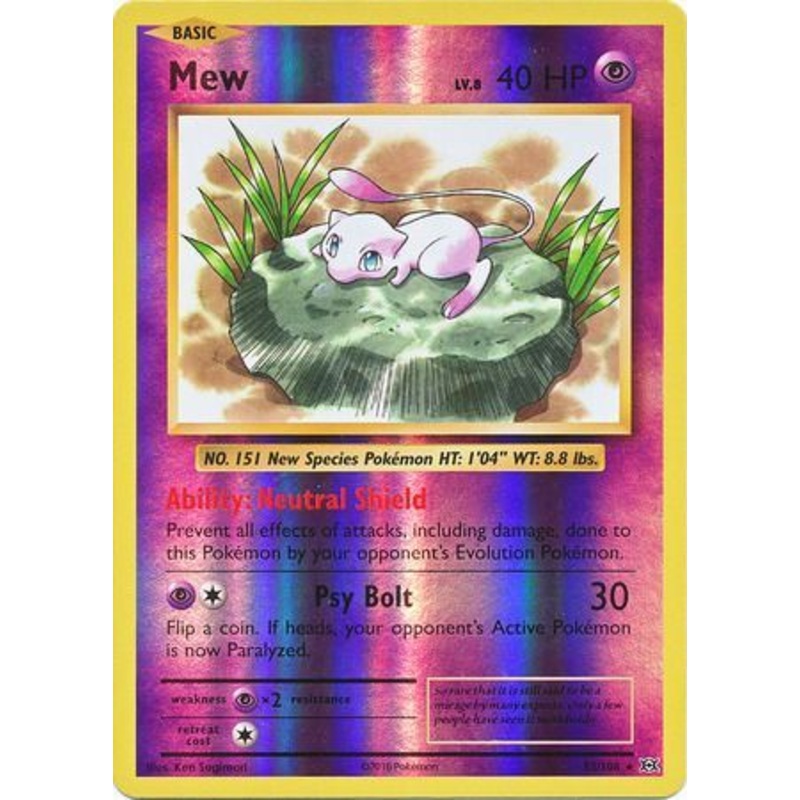 Pokemon Card XY Evolutions 53/108 Mew Reverse Holo Rare