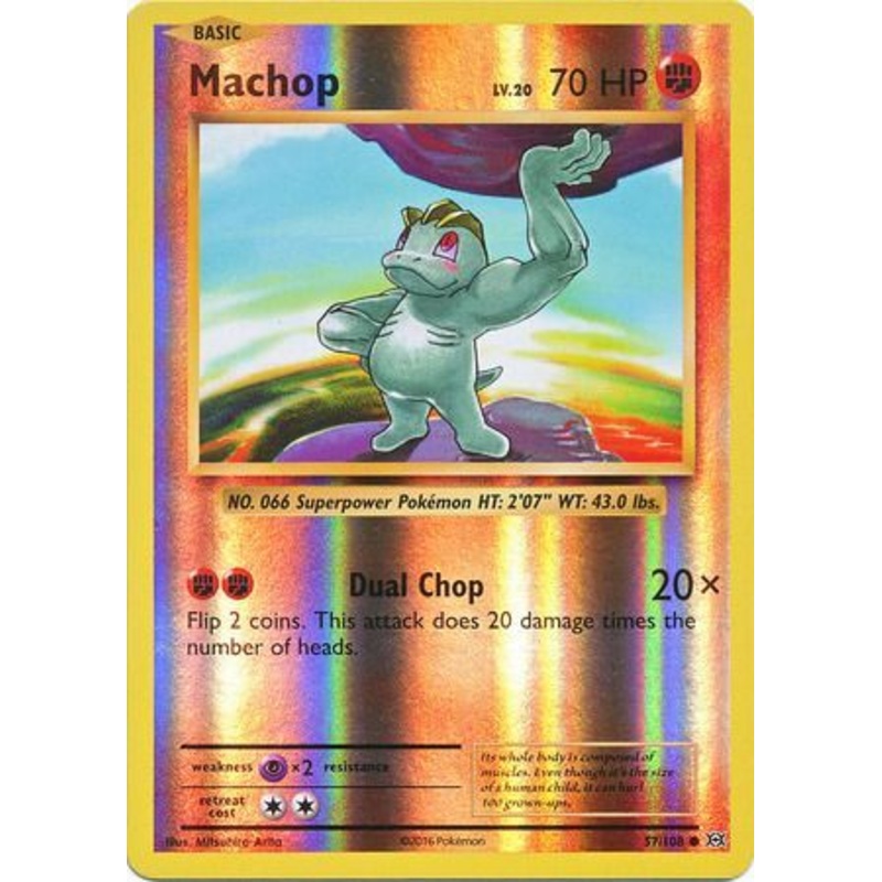 Pokemon Card XY Evolutions 57/108 Machop Reverse Holo Common
