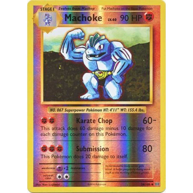 Pokemon Card XY Evolutions 58/108 Machoke  Reverse Holo Uncommon