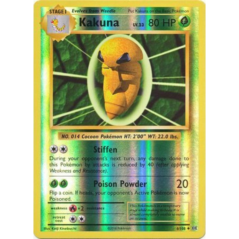 Pokemon Card XY Evolutions 6/108 Kakuna  Reverse Holo Uncommon