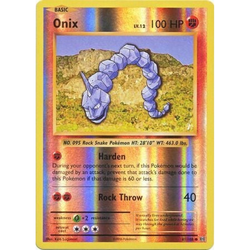 Pokemon Card XY Evolutions 61/108 Onix Reverse Holo Common