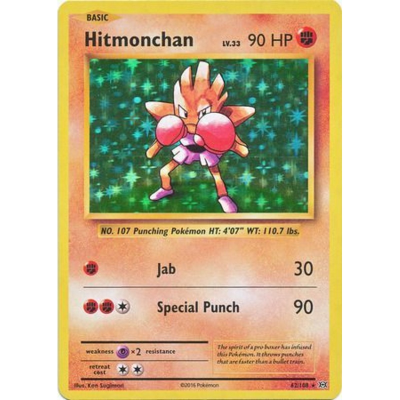 Pokemon Card XY Evolutions 62/108 Hitmonchan Rare Holo