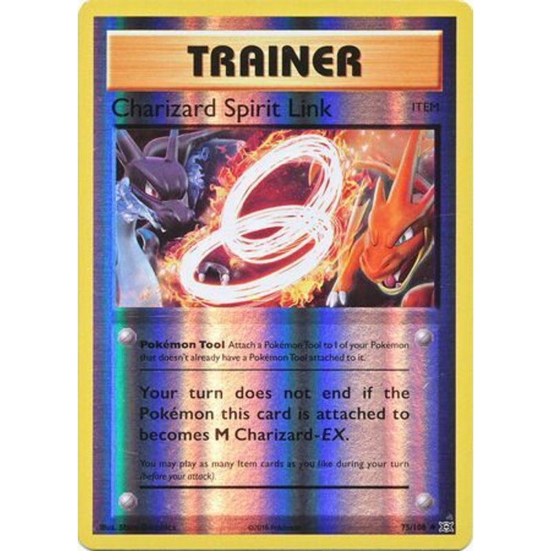 Pokemon Card XY Evolutions 75/108 Charizard Spirit Link Item  Reverse Holo Uncommon