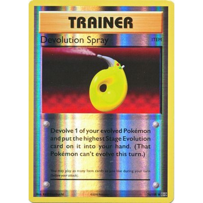 Pokemon Card XY Evolutions 76/108 Devolution Spray Item  Reverse Holo Uncommon