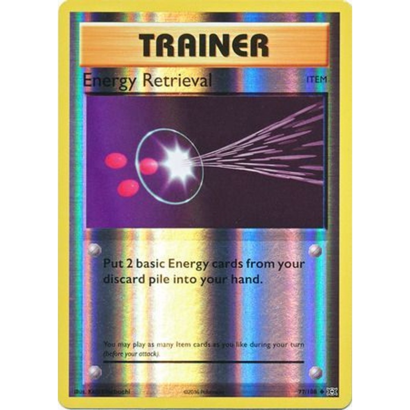 Pokemon Card XY Evolutions 77/108 Energy Retrieval Item  Reverse Holo Uncommon