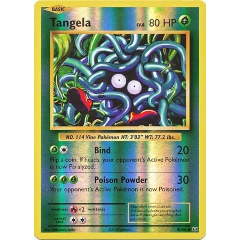 Pokemon Card XY Evolutions 8/108 Tangela Reverse Holo Common