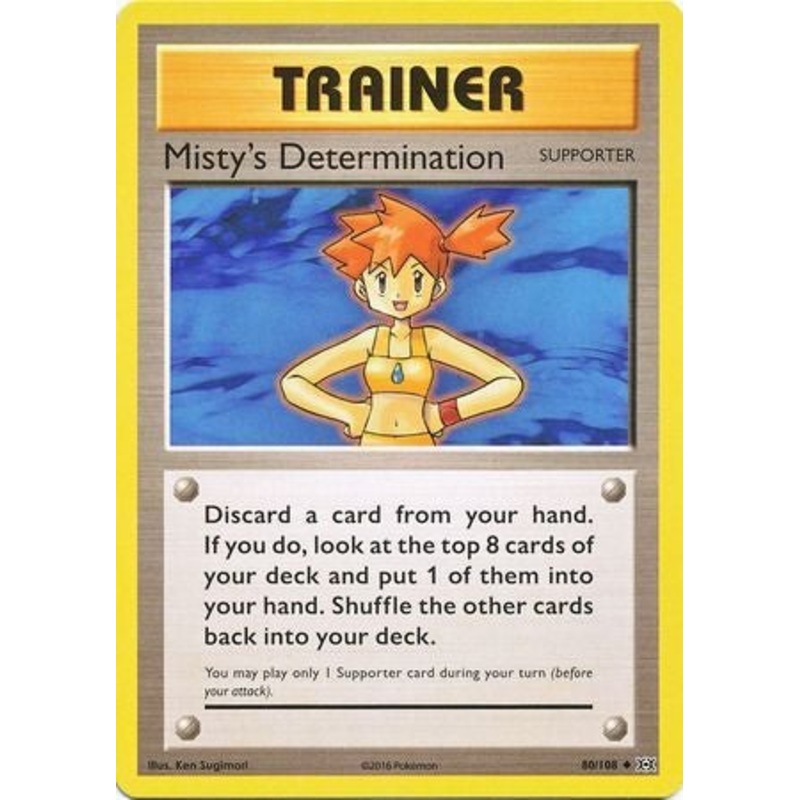 Pokemon Card XY Evolutions 80/108 Misty’s Determination Supporter Uncommon