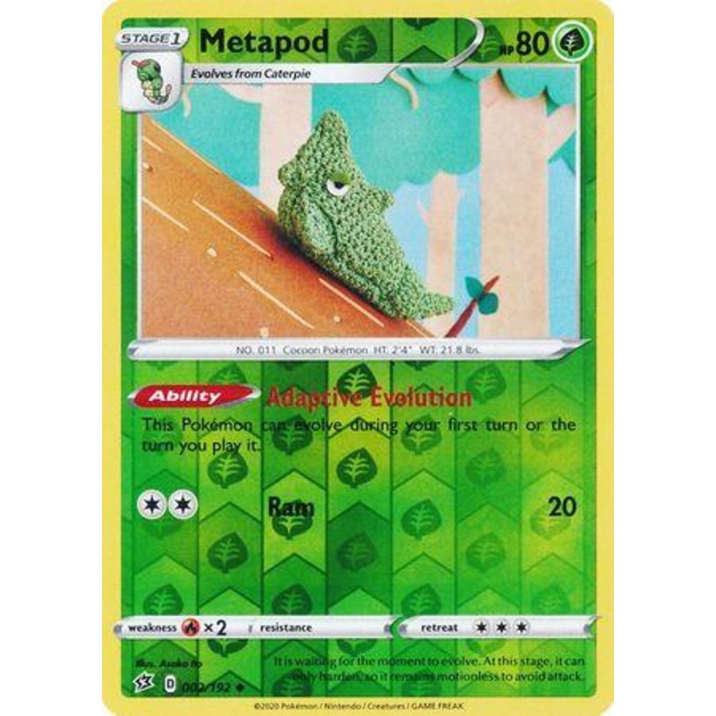 002/192 Metapod Rebel Clash (RCL) Uncomon Reverse Holo