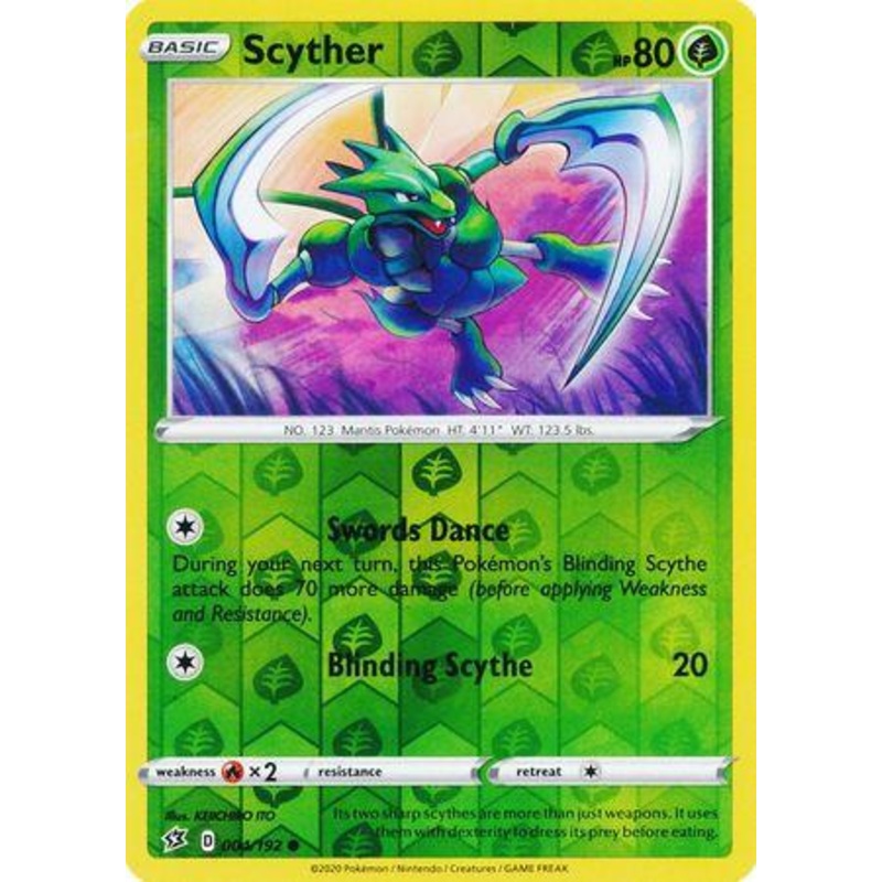 004/192 Scyther Rebel Clash (RCL) Common Reverse Holo