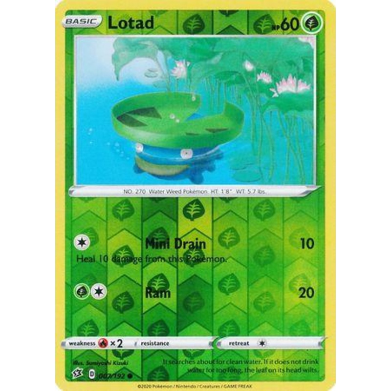 007/192 Lotad Rebel Clash (RCL) Common Reverse Holo