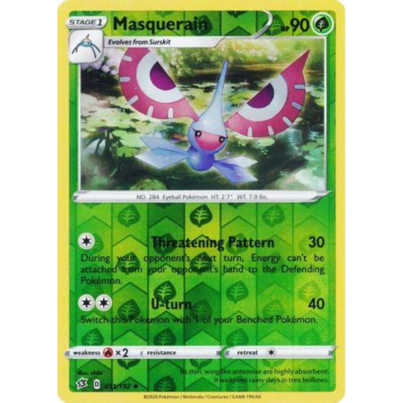 011/192 Masquerain Rebel Clash (RCL) Uncomon Reverse Holo