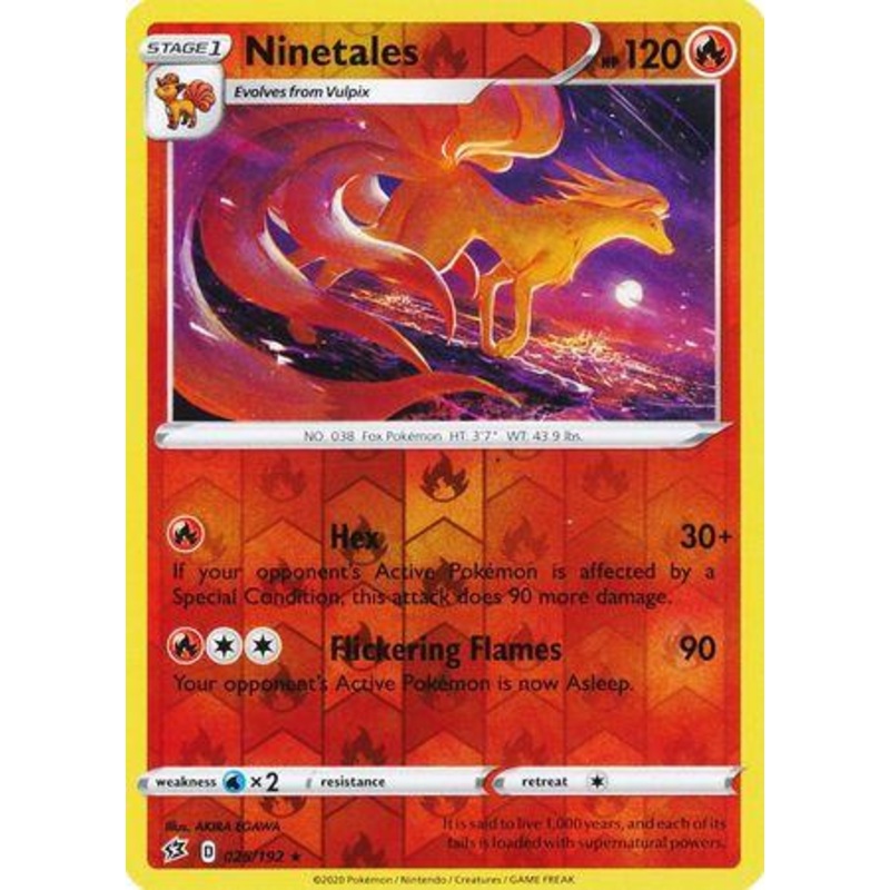 025/192 Ninetales Rebel Clash (RCL) Rare Reverse Holo