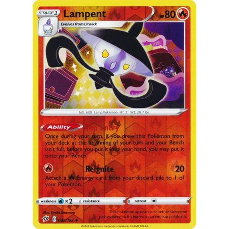 032/192 Lampent Rebel Clash (RCL) Uncomon Reverse Holo