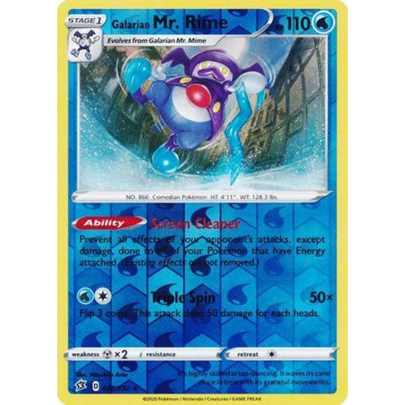 038/192 Galarian MrRime Rebel Clash (RCL) Rare Reverse Holo