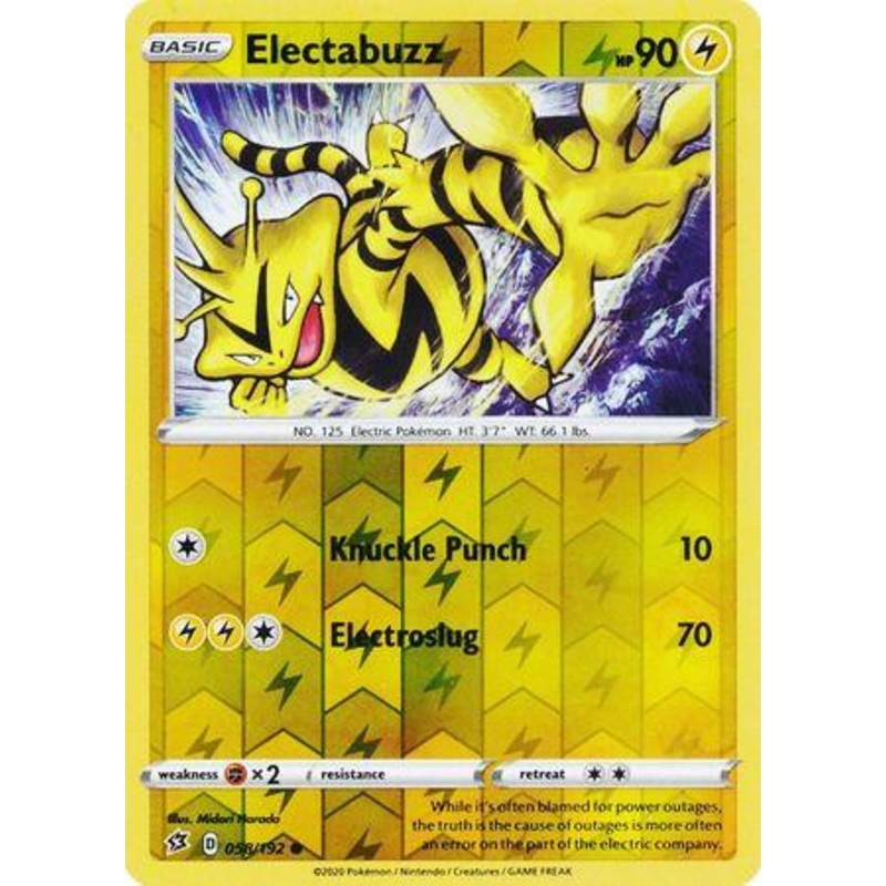 058/192 Electabuzz Rebel Clash (RCL) Common Reverse Holo
