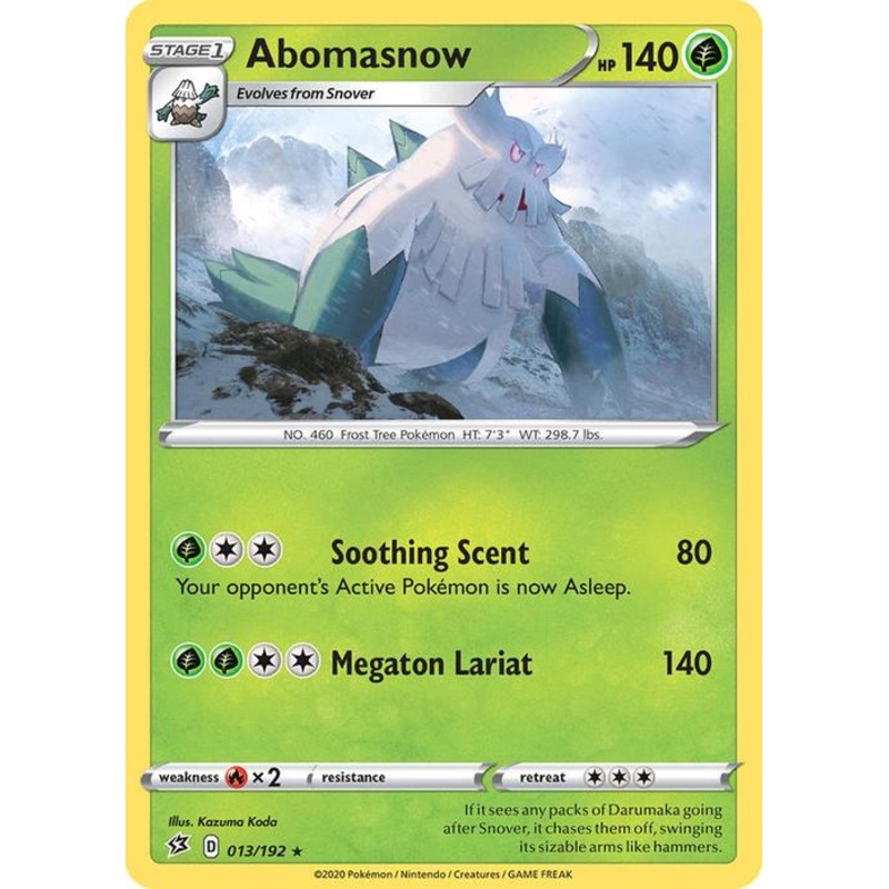013/192 Abomasnow Rebel Clash (RCL) Rare