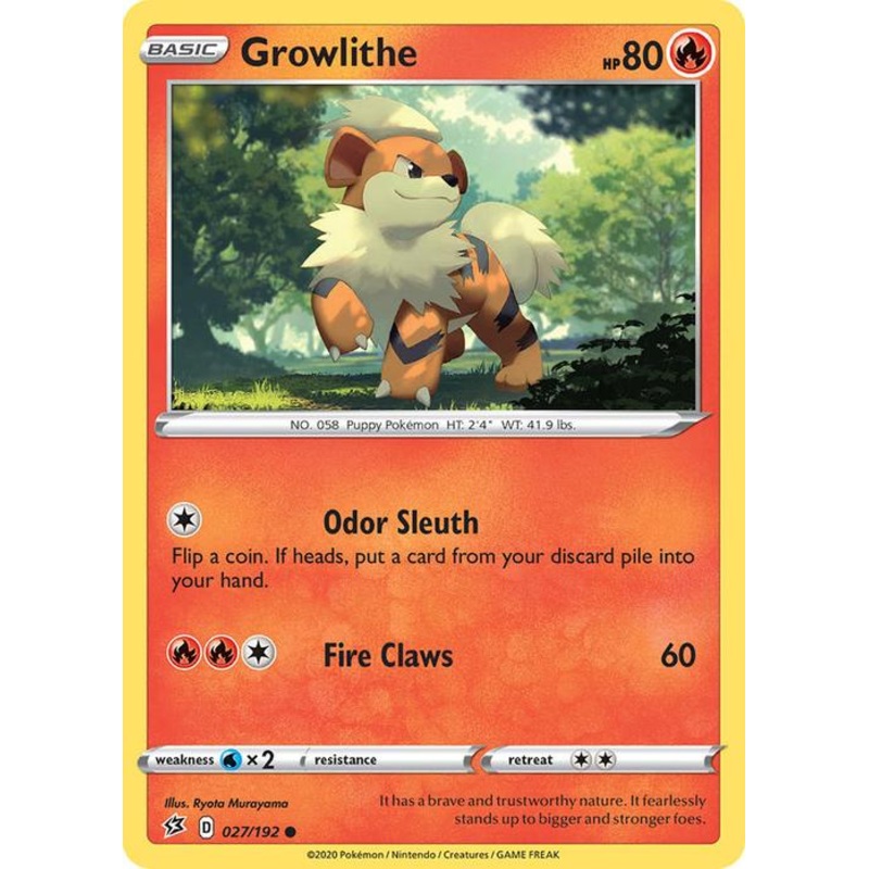 027/192 Growlithe Rebel Clash (RCL) Common