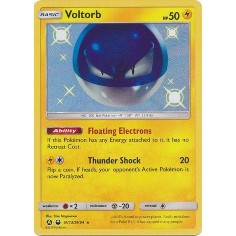 Pokemon Card Hidden Fates SV13/SV94 Voltorb Shiny Rare
