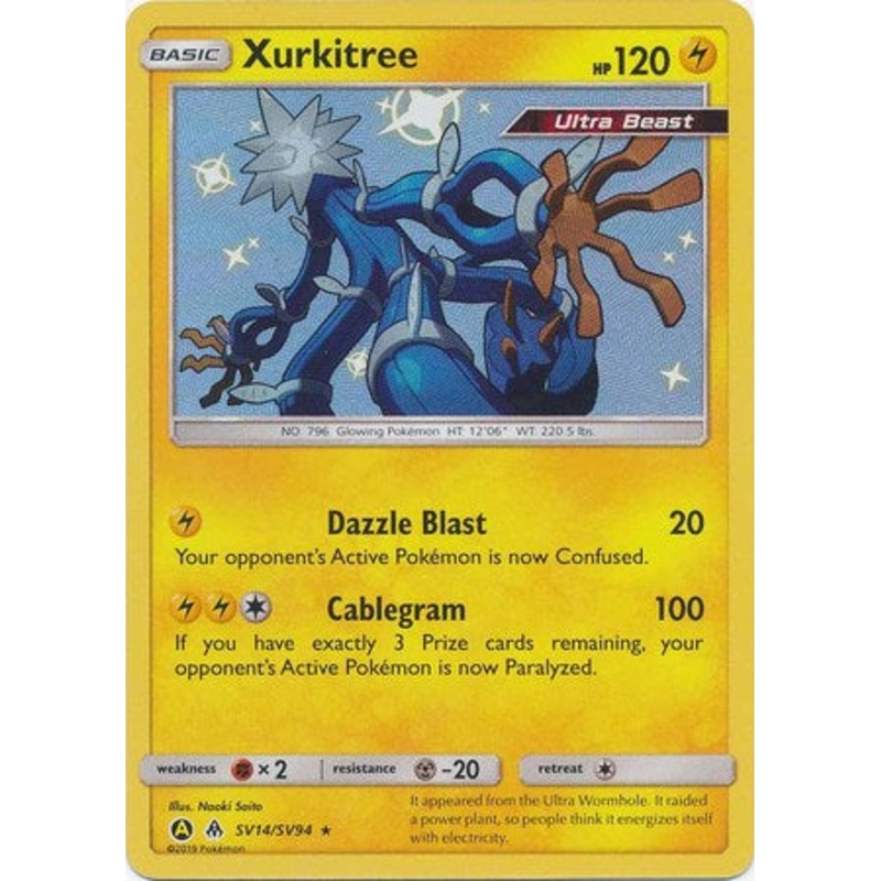 Pokemon Card Hidden Fates SV14/SV94 Xurkitree Shiny Rare
