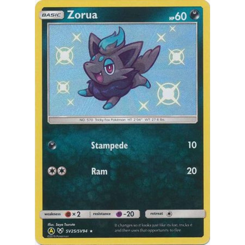 Pokemon Card Hidden Fates SV25/SV94 Zorua Shiny Rare