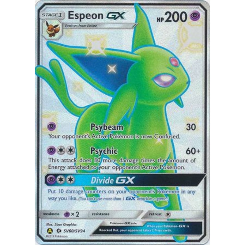Pokemon Card Hidden Fates SV60/SV94 Espeon GX Ultra Rare