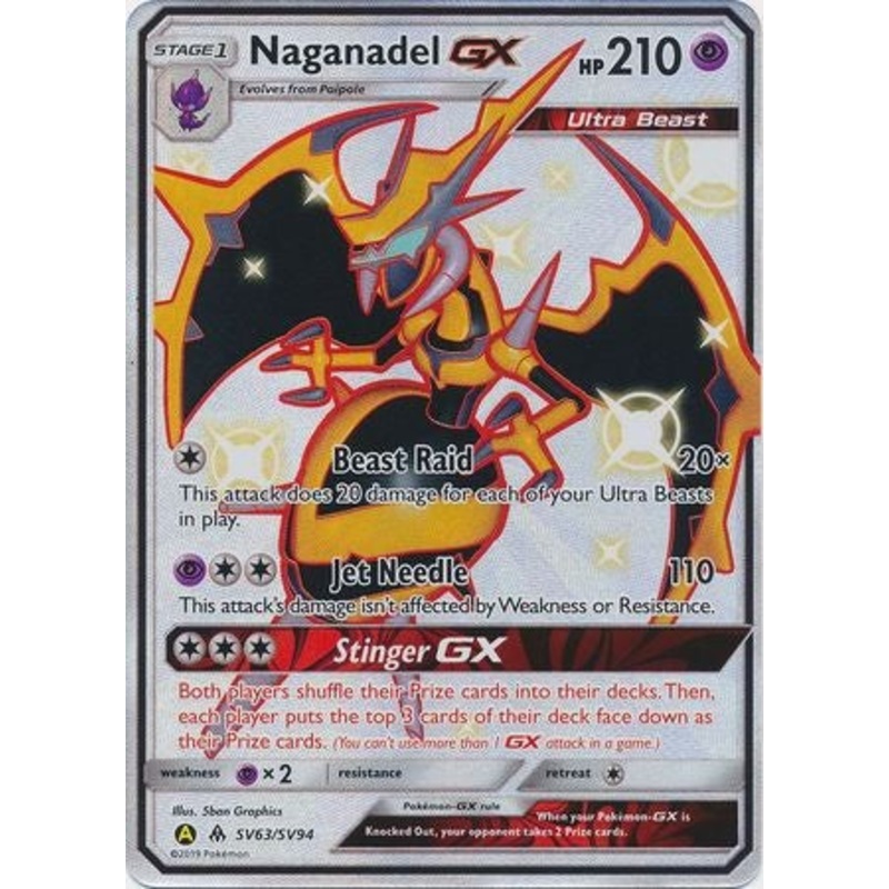 Pokemon Card Hidden Fates SV63/SV94 Naganadel GX Ultra Rare