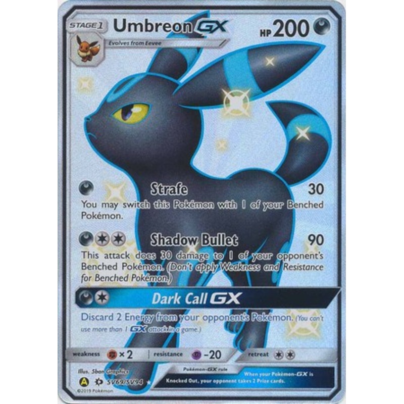 Pokemon Card Hidden Fates SV69/SV94 Umbreon GX Ultra Rare