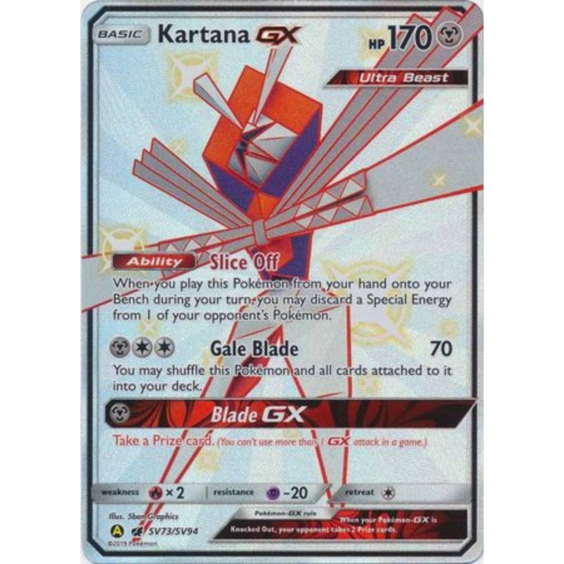 Pokemon Card Hidden Fates SV73/SV94 Kartana GX Ultra Rare