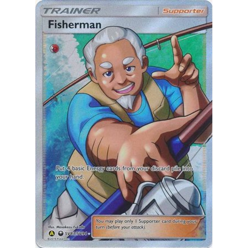 Pokemon Card Hidden Fates SV83/SV94 Fisherman Supporter Ultra Rare