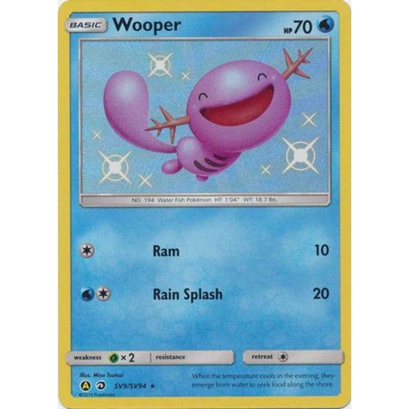 Pokemon Card Hidden Fates SV9/SV94 Wooper Shiny Rare