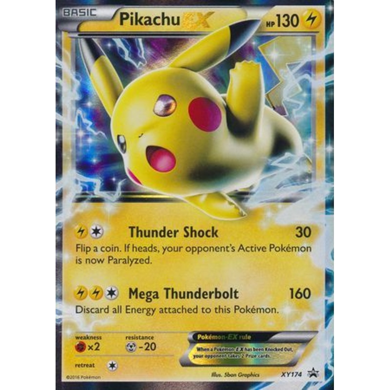 Pokemon Card XY174 Pikachu EX XY Black Star Promos