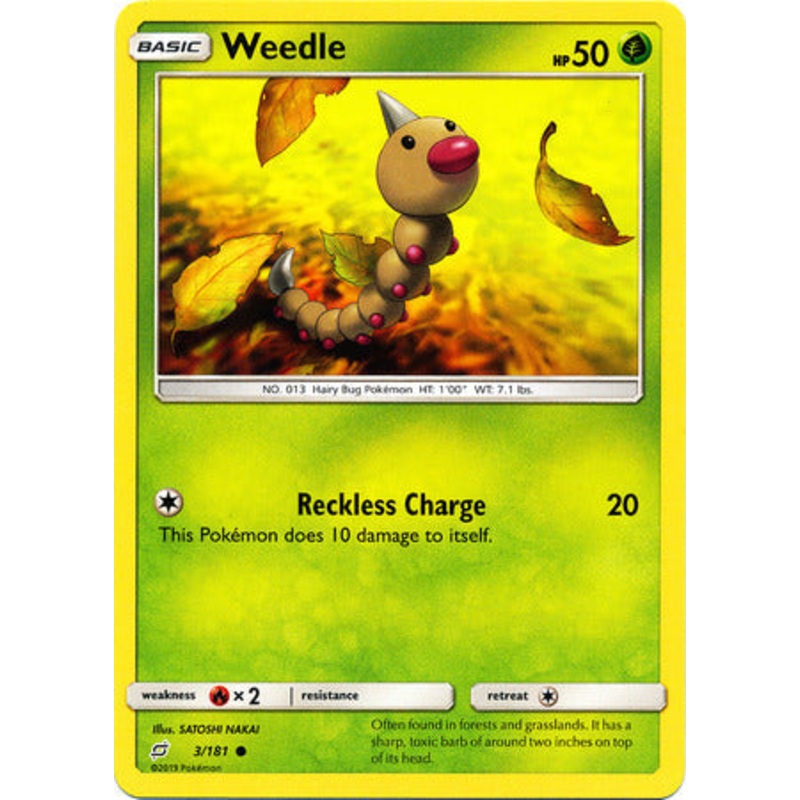 Pokemon Card Team Up 003/181 3/181 Weedle Common