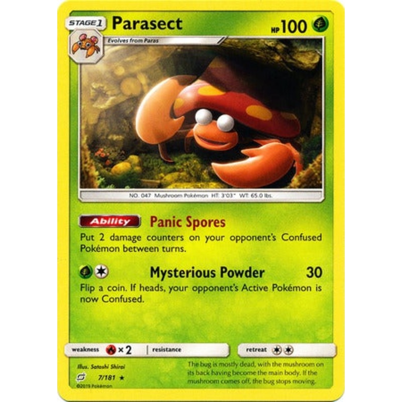Pokemon Card Team Up 007/181 7/181 Parasect Rare