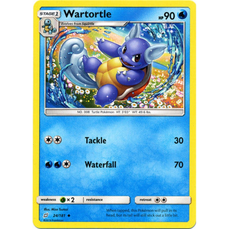 Pokemon Card Team Up 024/181 24/181 Wartortle Uncommon