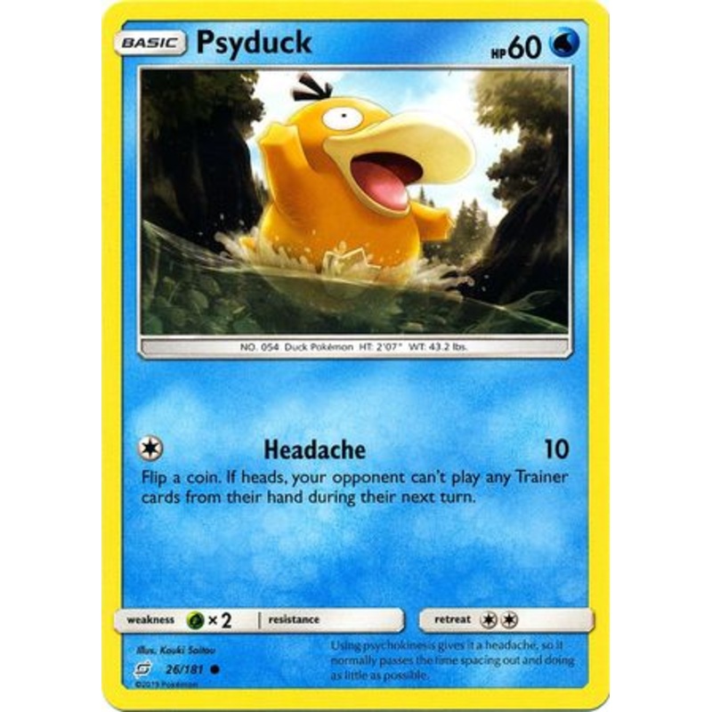 Pokemon Card Team Up 026/181 26/181 Psyduck Common