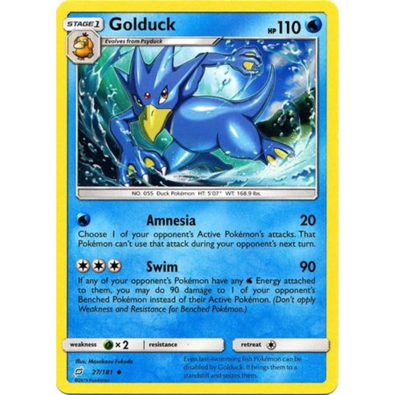 Pokemon Card Team Up 027/181 27/181 Golduck Uncommon