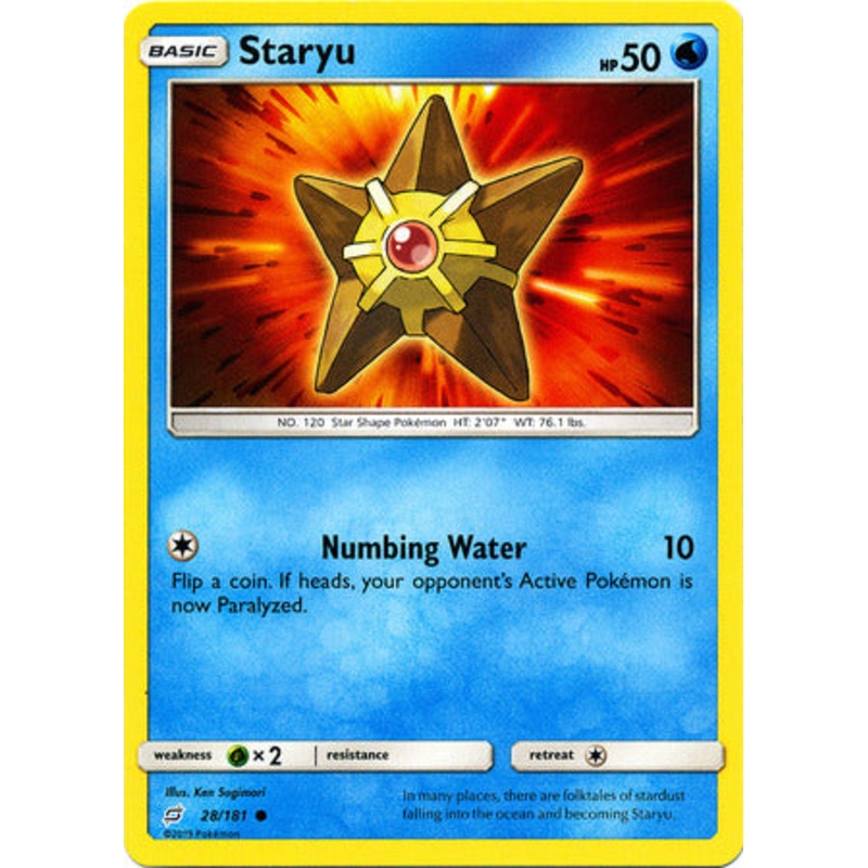 Pokemon Card Team Up 028/181 28/181 Staryu Common