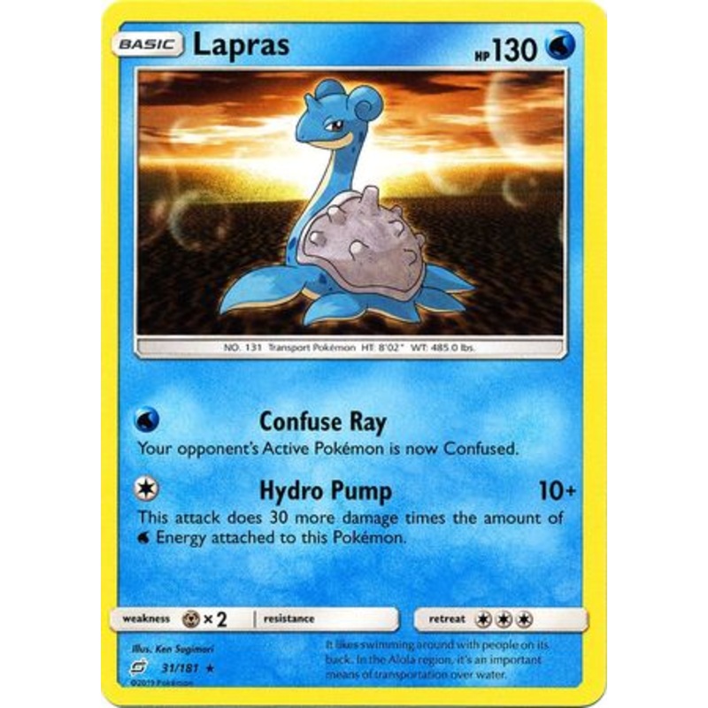 Pokemon Card Team Up 031/181 31/181 Lapras Rare
