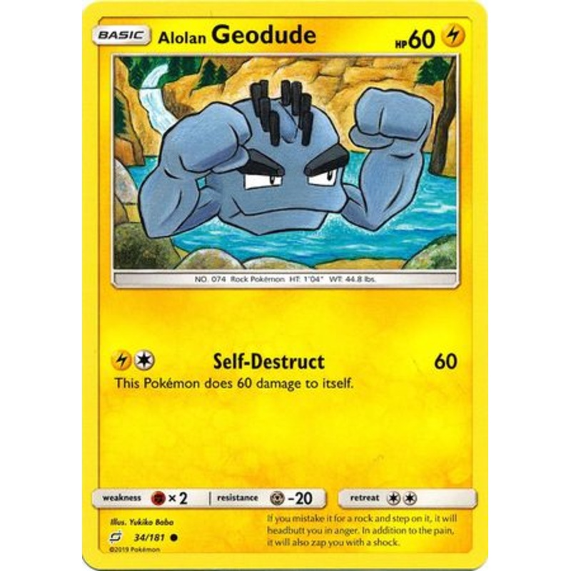 Pokemon Card Team Up 034/181 34/181 Alolan Geodude Common