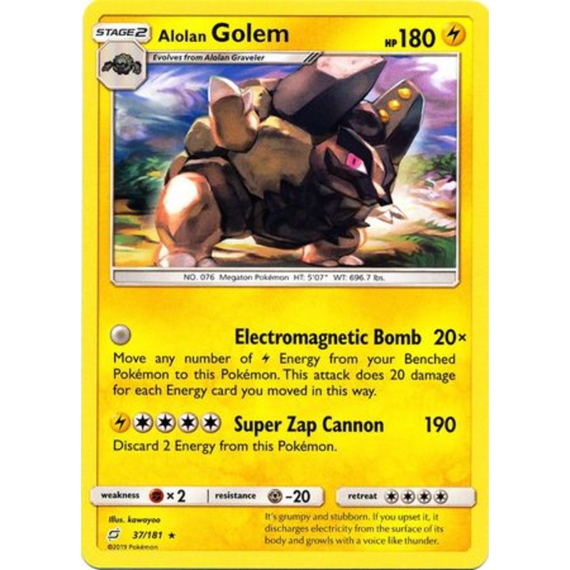Pokemon Card Team Up 037/181 37/181 Alolan Golem Rare