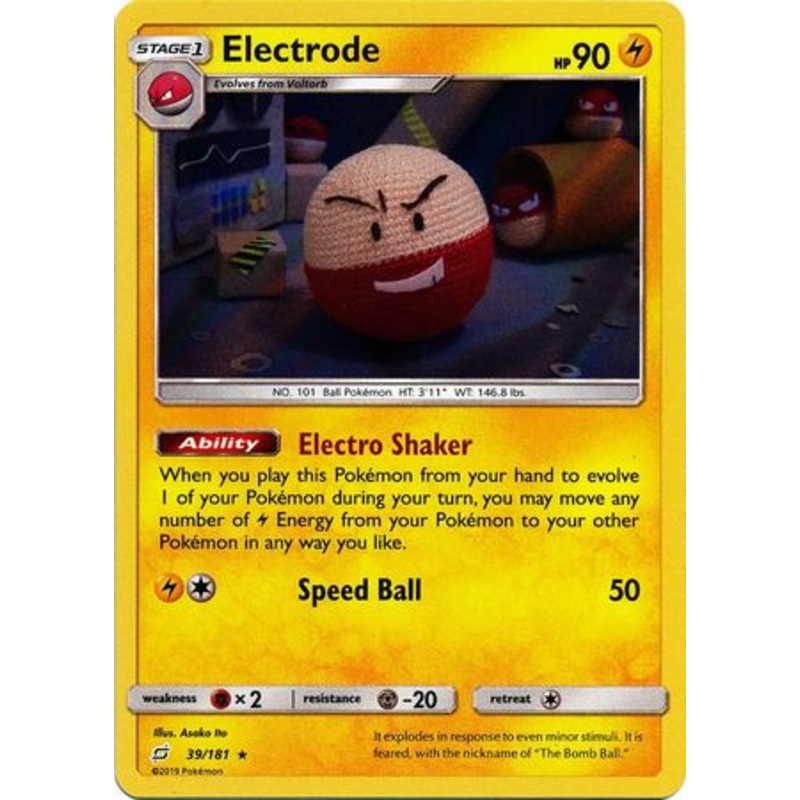 Pokemon Card Team Up 039/181 39/181 Electrode Holo Rare