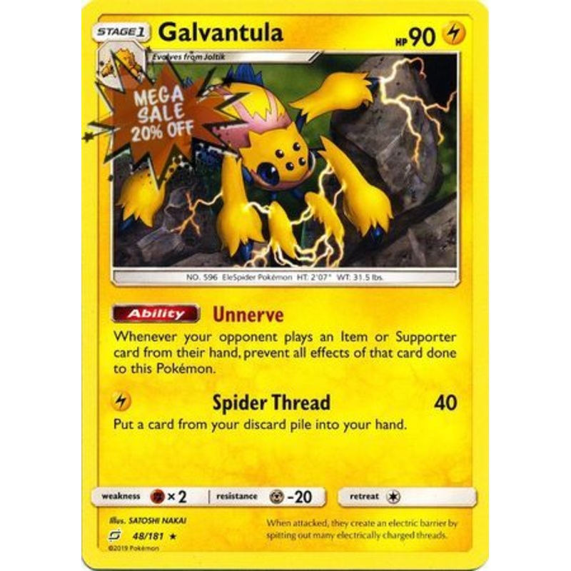 Pokemon Card Team Up 048/181 48/181 Galvantula Rare