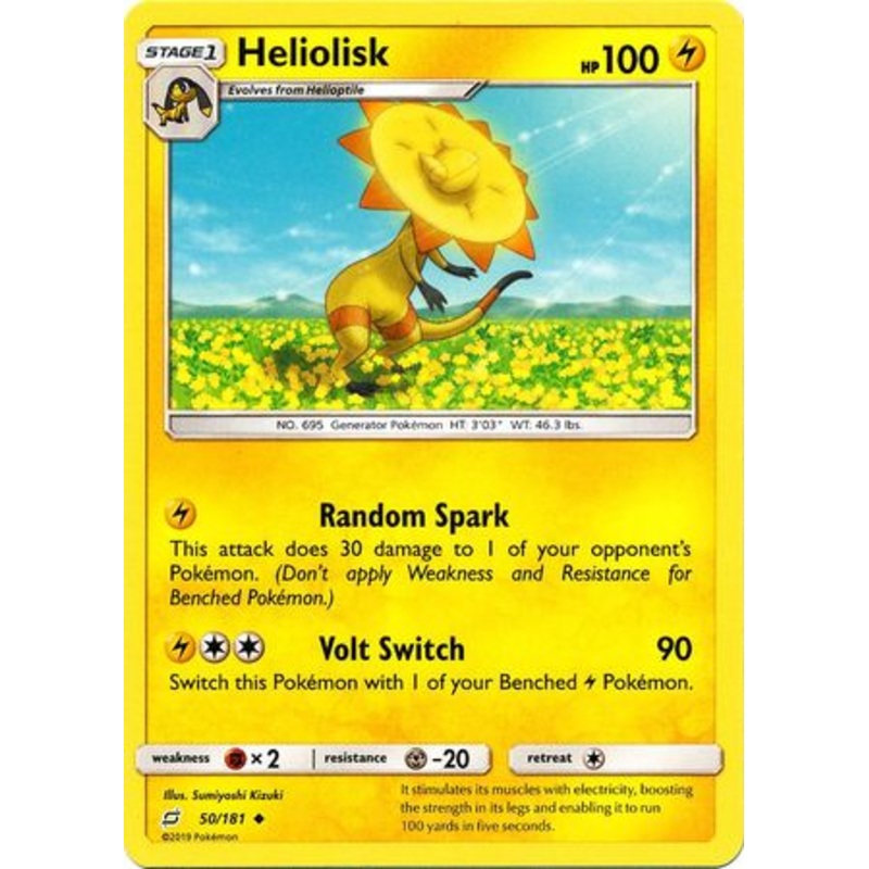Pokemon Card Team Up 050/181 50/181 Heliolisk Uncommon