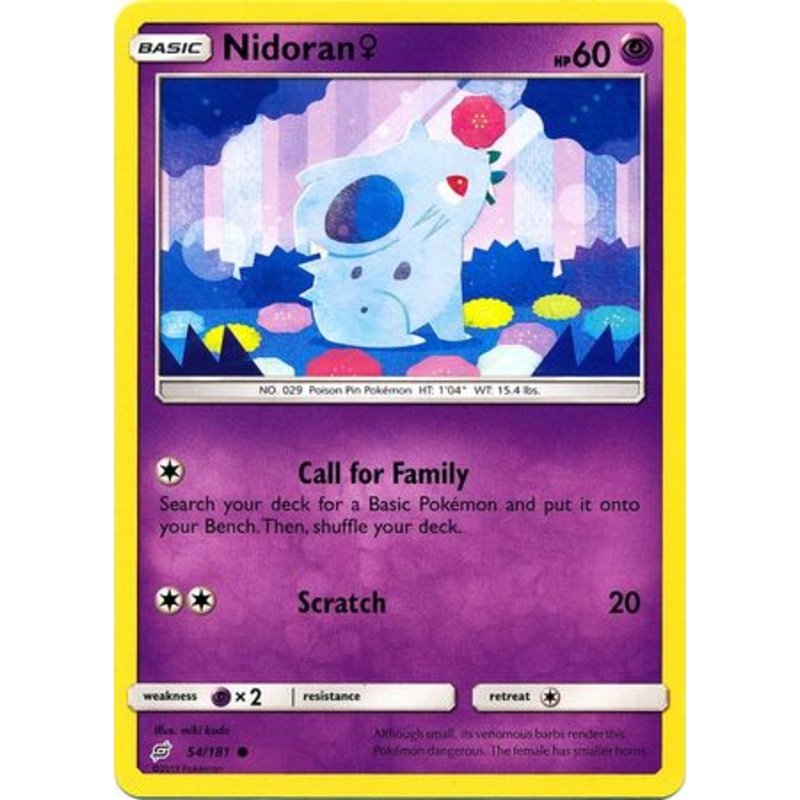 Pokemon Card Team Up 054/181 54/181 Nidoran? Common